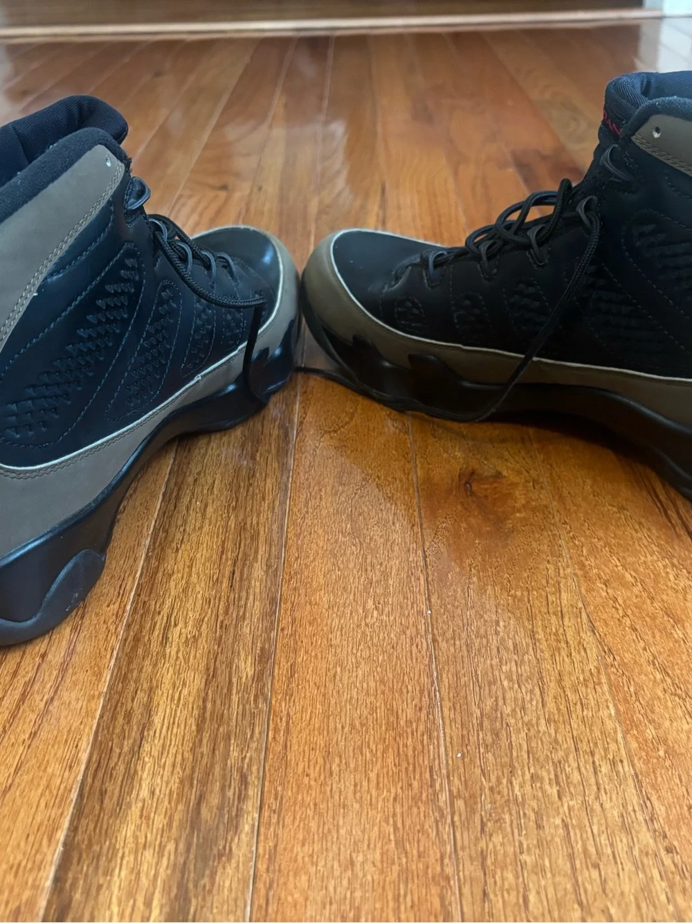 Air Jordan number 9s Men’s Black/Olive Basketball Sneakers